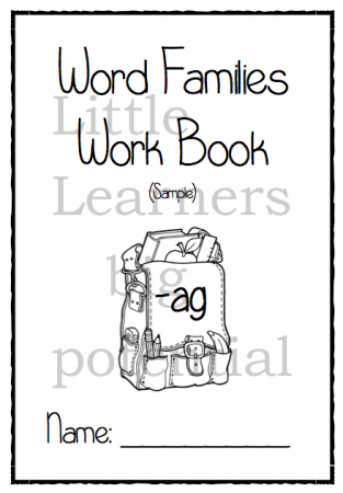 A freebie!!!- word families work book sample